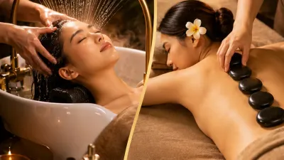 Luxury Scalp Treatment & Back Massage in Arcadia, with a waterfall rinse and hot stones