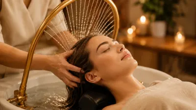 Classic Scalp Treatment in Arcadia, with a waterfall rinse at the shampoo basin